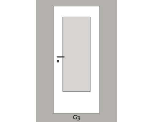 Zimmertür mit Lichtausschnitt und Türgriff