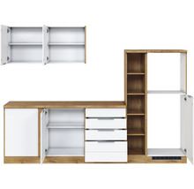 Küchenmöbel Set mit Schränken, Schubladen und Regalen