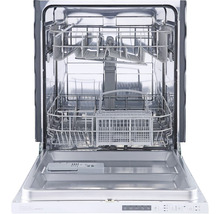 Geöffnete Geschirrspülmaschine mit Besteckkörben und Geschirrhaltern