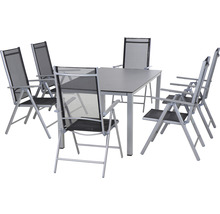 Gartentisch mit sechs Gartenstühlen für den Außenbereich