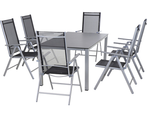 Gartentisch mit sechs Gartenstühlen für den Außenbereich
