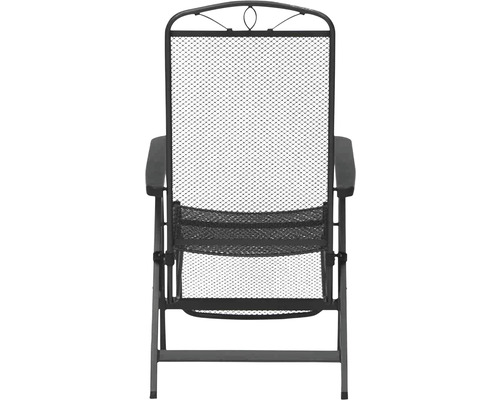 Gartenstuhl mit Armlehnen und Netzbespannung, Rückansicht