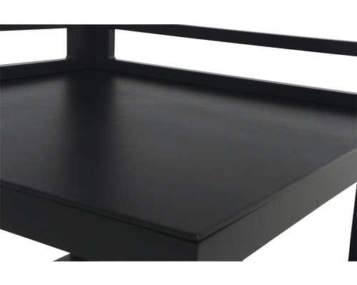 Detailansicht eines schwarzen Ablagetisches