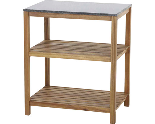 Servierwagen aus Holz mit Ablageflächen