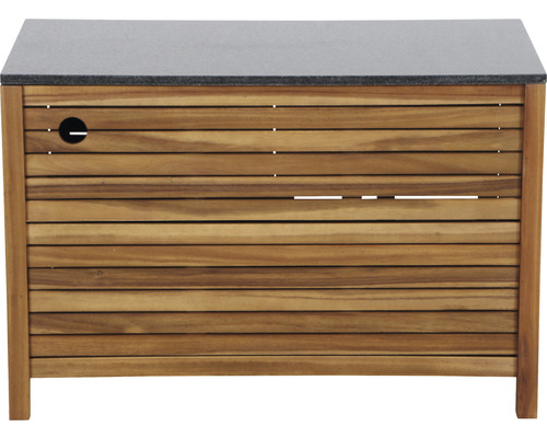 Gartenschrank aus Holz mit Steinplatte