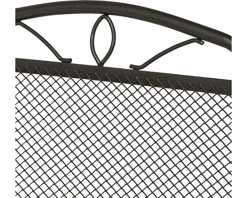 Detailansicht eines Metallzauns mit dekorativem Oberteil