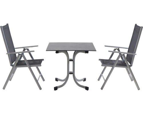 Gartentischset mit zwei Klappstühlen