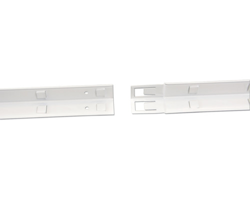 Regalschiene aus Metall mit Aussparungen und Löchern