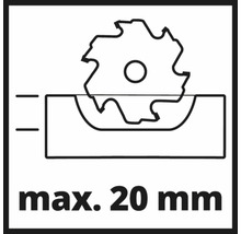 Maximale Schnitttiefe 20 Millimeter Symbol