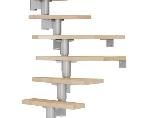 Raumspartreppe mit Holzstufen und Stahlkonstruktion