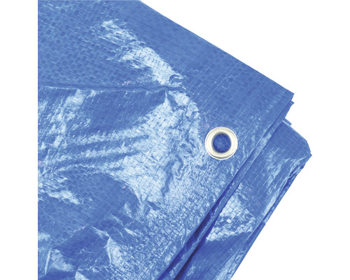 Blaue Gewebeplane mit Ösen