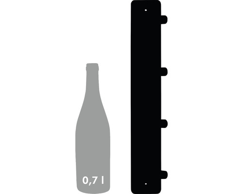 Darstellung eines Weinregals mit einer 0,7 Liter Flasche