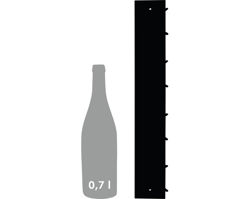 Illustration einer 0,7 Liter Flasche und eines Weinregals