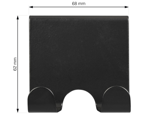 Türhänger mit zwei Haken und den Maßen 68 mm mal 62 mm
