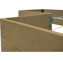 Hochbeet aus Holz mit Metallverstärkung