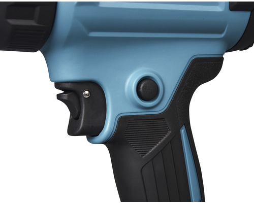 Detailansicht eines Farbpistolen-Triggers und eines Knopfes