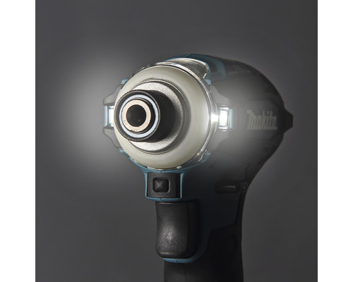 Makita Logo auf einem Akku-Schlagschrauber mit LED-Beleuchtung.