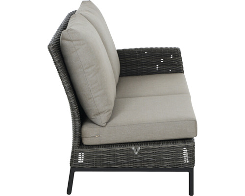 Gartensessel aus Polyrattan mit Polster und Armlehne