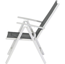 Gartensessel mit Armlehne und Textilbezug, Seitenansicht