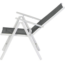 Verstellbarer Liegestuhl mit Armlehnen und Textilbezug