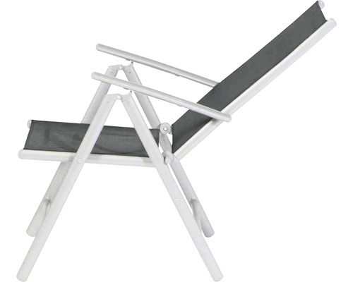 Verstellbarer Liegestuhl mit Armlehnen und Textilbezug