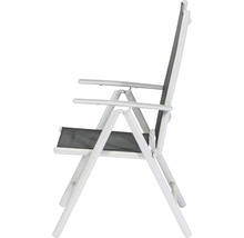 Klappbarer Gartenstuhl mit Armlehnen und Textilsitzfläche