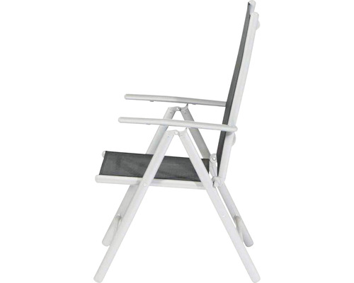 Klappbarer Gartenstuhl mit Armlehnen und Textilsitzfläche