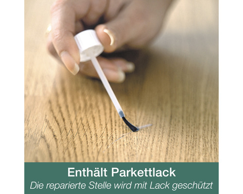 Parkettlack zur Reparatur beschädigter Stellen