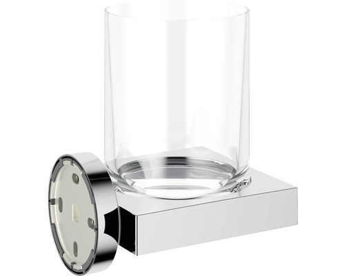 Wandhalterung mit Glas für Zahnbürsten und Zahnpasta