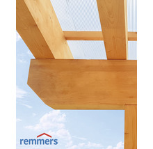 Holzkonstruktion mit transparenten Dachplatten