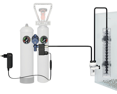 Aquarium CO2-Düngeanlage mit Druckminderer, Magnetventil und Reaktor