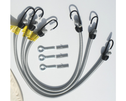 Spanngummis mit Haken und Schrauben