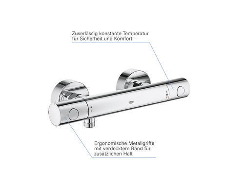 Chromfarbene Duscharmatur mit horizontalem Design