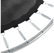 Detailaufnahme einer Trampolinmatte mit Federn und Rahmen