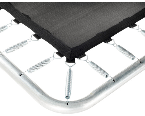 Detailansicht eines Trampolins mit Federn und Rahmen