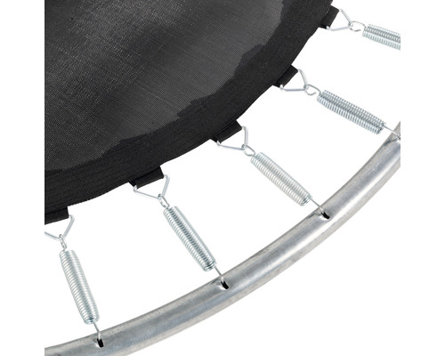 Detailansicht eines Trampolins mit Federn und Rahmen