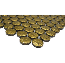 Keramikmosaik Knopf GO86 Knopf 31,5x31cm uni gold gehämmert