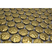 Keramikmosaik Knopf GO86 Knopf 31,5x31cm uni gold gehämmert