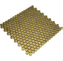 Keramikmosaik Knopf GO86 Knopf 31,5x31cm uni gold gehämmert