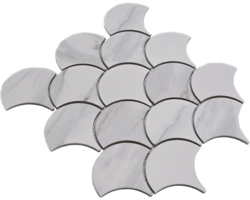 Mosaikfliese im Fächerdesign aus Marmor