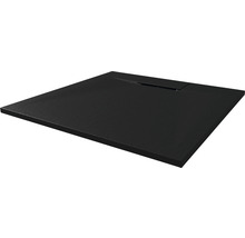 Schwarze Duschwanne mit Ablauf