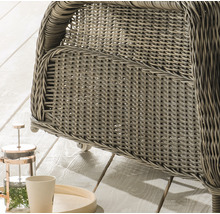 Gartenliege Destiny CASA 202x83x58 cm inkl. Auflage, Polyrattan, vintage grau