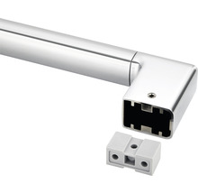 Duschstangen-Eckverbinder aus verchromtem Metall mit Montageelement