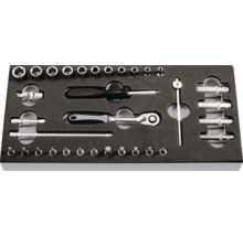 Werkstattwagen WGB 670 x 970 x 470 mm mit 5 Schubladen, schwarz pulverbeschichtet-thumb-1