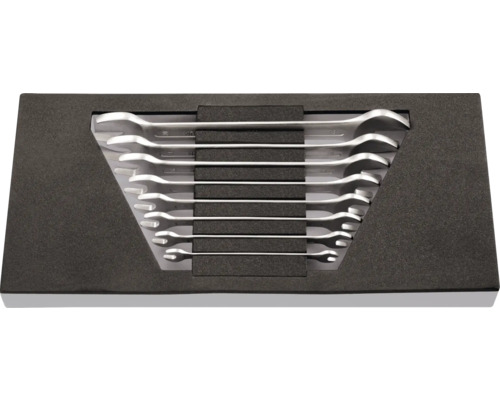 Satz Gabelringschlüssel im Kasten