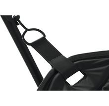 Detailansicht einer Stoffbefestigung an einem Gestell