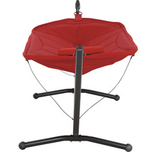 Roter Hängesessel mit Gestell