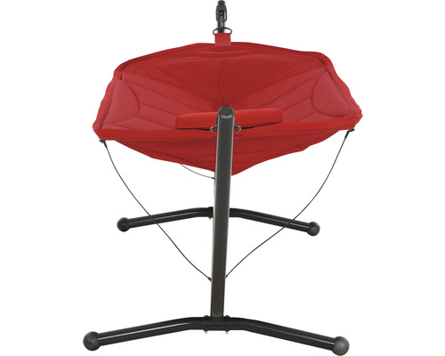 Roter Hängesessel mit Gestell