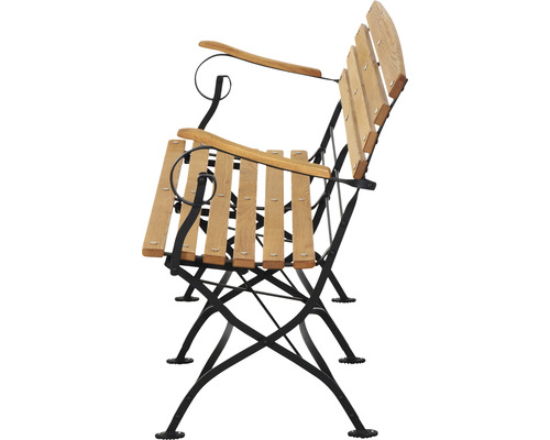 Gartensessel mit Holzlatten und Metallgestell