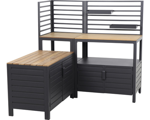 Gartenarbeitsplatz mit Stauraum und Arbeitsfläche